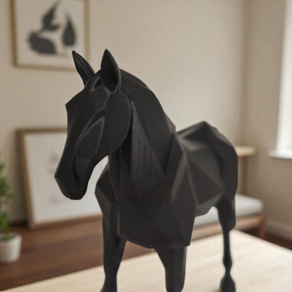 Елегантна фігура коня у стилі Low Poly - Скульптура кінь сучасний декор для дому та офісу