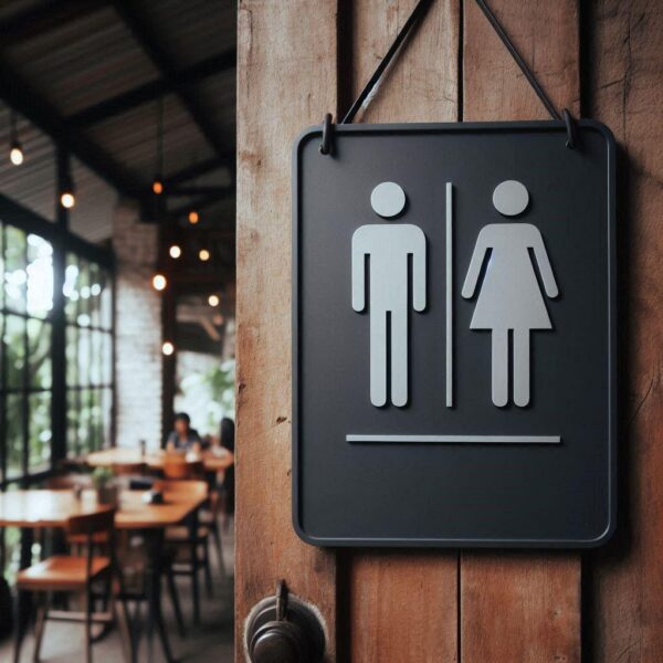 Табличка Toilet — стильний знак для дверей туалет чоловіки/жінки для туалету кафе або офісу для бізнесу