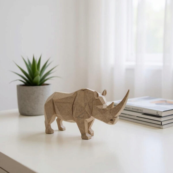 6890052546_rhino-sculpture-.jpg Статуетка геометрична фігура носорога Rhino Sculpture — арт-декор для офісу, кабінету, вітальні, полиці та подарунка