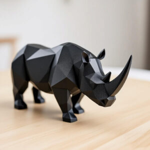6890052547_rhino-sculpture-.jpg Статуетка геометрична фігура носорога Rhino Sculpture — арт-декор для офісу, кабінету, вітальні, полиці та подарунка