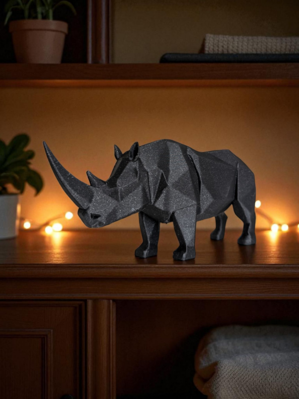 6890052557_rhino-sculpture-.png Статуетка геометрична фігура носорога Rhino Sculpture — арт-декор для офісу, кабінету, вітальні, полиці та подарунка