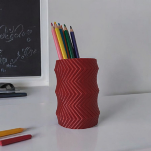 Органайзер для ручок, олівців і пензликів Geo Zigzag Organizer — настільна підставка з геометричним рельєфом для офісу, дому та ванної