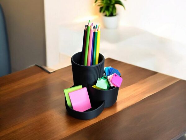 Настільний органайзер для ручок, олівців і аксесуарів Trio Desk — підставка з трьома секціями для канцелярії, косметики, дрібниць і робочого столу