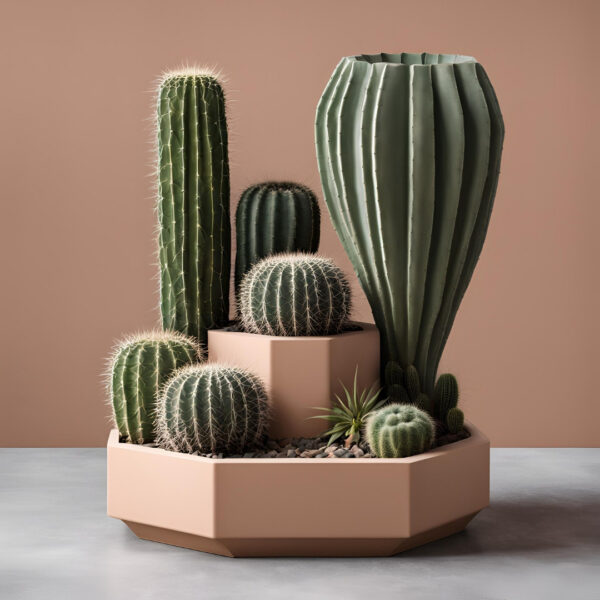 Октагональне кашпо для рослин Octagonal Planter — геометричний горщик для сукулентів, кактусів, орхідей, зелені та сучасного інтер’єру