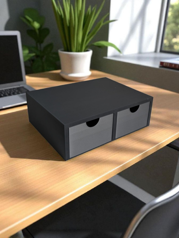 6901504811_minimalistichnyj-organajzer-s.png Органайзер з двома шухлядами для столу Desk Drawer Organizer MR025 — настільна тумба для канцелярії, кабелів, косметики, аксесуарів і дрібниць