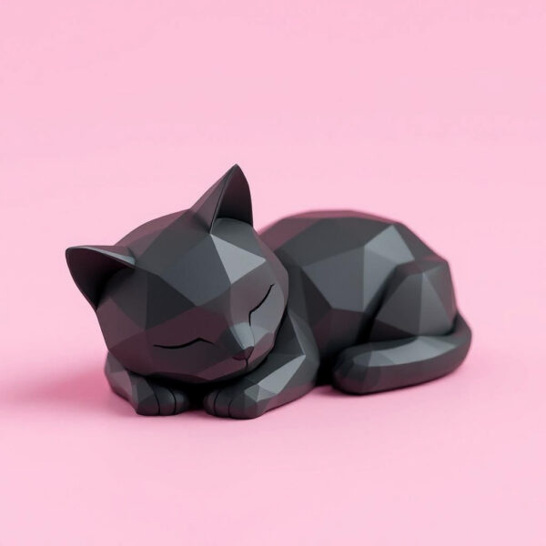 Декоративна статуетка кота Low Poly Cat — геометрична фігура кішки для дому, офісу, кав’ярні, фотозони та подарунка