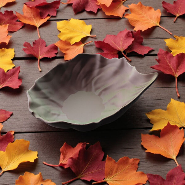 6914377876_sovremennaya-chasha-v.jpg Декоративна миска у формі листка Leaf Bowl — хвиляста чаша для декору, фруктів, свічок, прикрас, фотозони та сучасного інтер’єру