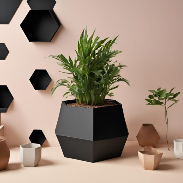 Кашпо GeoHexa Facet Planter — геометричний горщик для рослин, сукулентів, інтер’єру, офісу та подарунка