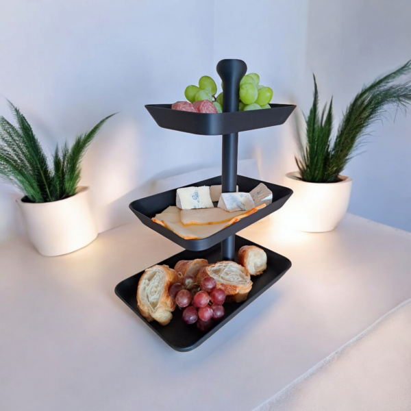 Етажерка Snack Layer Stand — трирівнева сервірувальна підставка для закусок, фруктів, сирів, випічки та солодощів