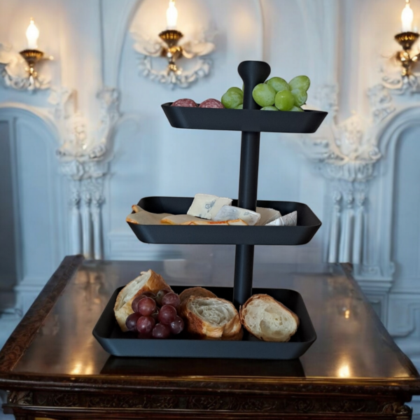 Етажерка Snack Layer Stand — трирівнева сервірувальна підставка для закусок, фруктів, сирів, випічки та солодощів