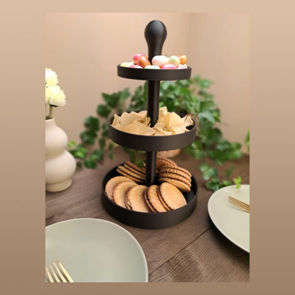 Трирівнева етажерка для сервірування Table Treat Tower — багатоярусна підставка для закусок, печива, солодощів, фруктів та святкового столу