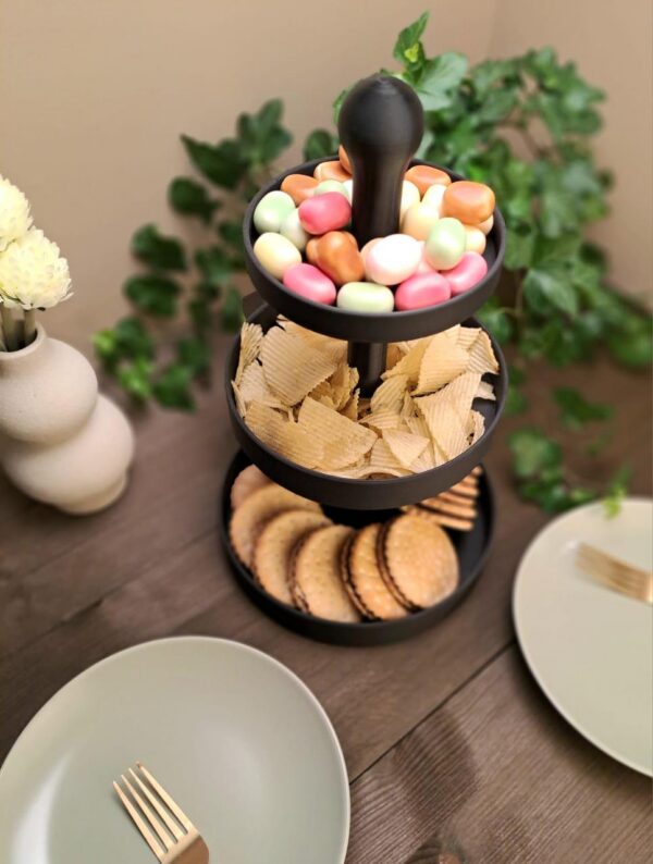 Трирівнева етажерка для сервірування Table Treat Tower — багатоярусна підставка для закусок, печива, солодощів, фруктів та святкового столу