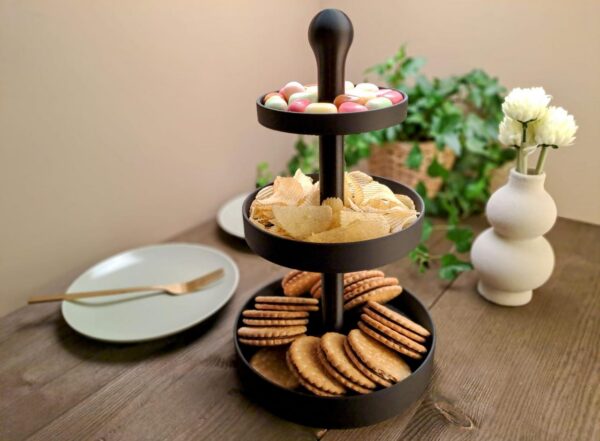 Трирівнева етажерка для сервірування Table Treat Tower — багатоярусна підставка для закусок, печива, солодощів, фруктів та святкового столу