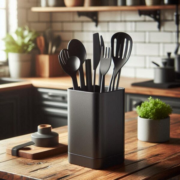 7003474394_podstavka-dlya-kuhonnyh.jpg Кухонний органайзер EdgeForm Utensil Box — прямокутна підставка для ложок, лопаток, вінчиків, ножів та кухонного приладдя