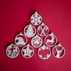 Ажурні ялинкові підвіски Winter Ornament Set з екологічного пластику — новорічні прикраси для ялинки, подарунків, фотозон та святкового декору