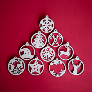 Ажурні ялинкові підвіски Winter Ornament Set з екологічного пластику — новорічні прикраси для ялинки, подарунків, фотозон та святкового декору