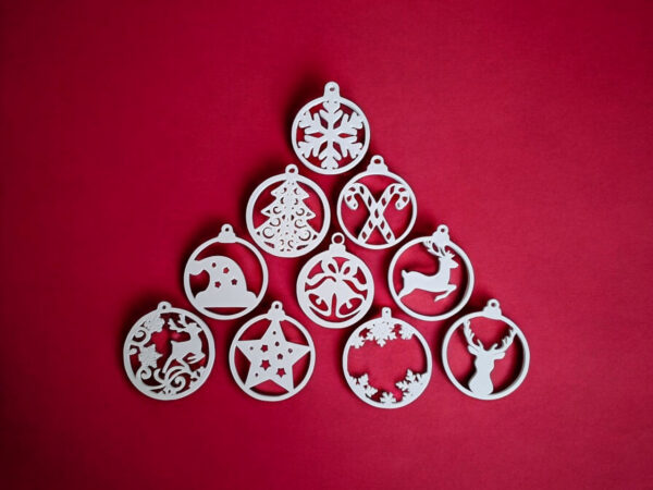 Ажурні ялинкові підвіски Winter Ornament Set з екологічного пластику — новорічні прикраси для ялинки, подарунків, фотозон та святкового декору