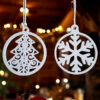 Ажурні ялинкові підвіски Winter Ornament Set з екологічного пластику — новорічні прикраси для ялинки, подарунків, фотозон та святкового декору