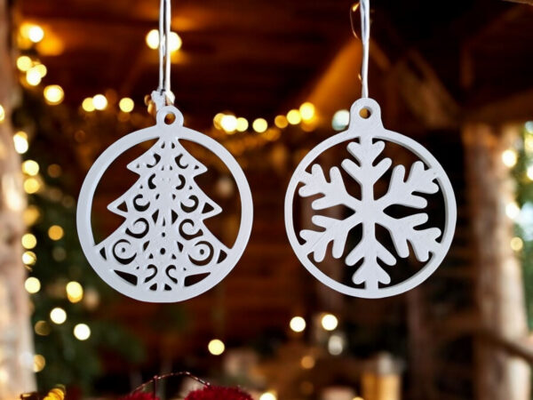 Ажурні ялинкові підвіски Winter Ornament Set з екологічного пластику — новорічні прикраси для ялинки, подарунків, фотозон та святкового декору