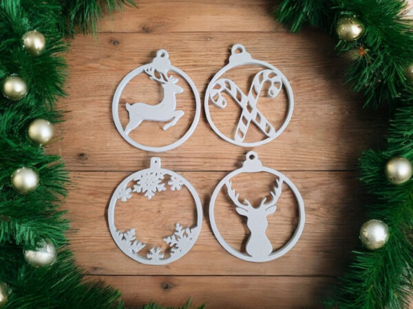 Ажурні ялинкові підвіски Winter Ornament Set з екологічного пластику — новорічні прикраси для ялинки, подарунків, фотозон та святкового декору