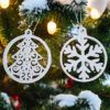 Ажурні ялинкові підвіски Winter Ornament Set з екологічного пластику — новорічні прикраси для ялинки, подарунків, фотозон та святкового декору