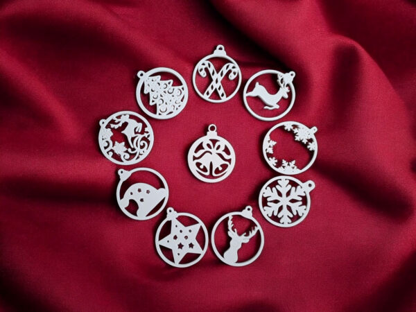 Ажурні ялинкові підвіски Winter Ornament Set з екологічного пластику — новорічні прикраси для ялинки, подарунків, фотозон та святкового декору