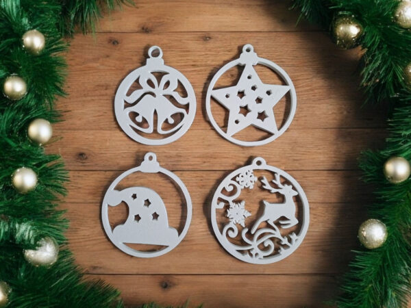 Ажурні ялинкові підвіски Winter Ornament Set з екологічного пластику — новорічні прикраси для ялинки, подарунків, фотозон та святкового декору