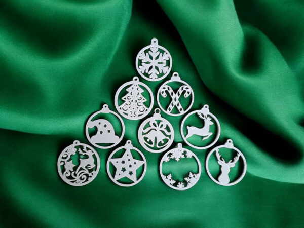 Ажурні ялинкові підвіски Winter Ornament Set з екологічного пластику — новорічні прикраси для ялинки, подарунків, фотозон та святкового декору