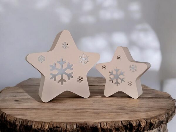 Новорічна зірка Snow Star Decor з екологічного пластику — декоративна фігура зі сніжинкою для ялинки, святкового інтер’єру та фотозони