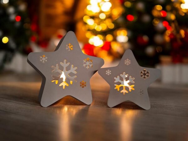 Новорічна зірка Snow Star Decor з екологічного пластику — декоративна фігура зі сніжинкою для ялинки, святкового інтер’єру та фотозони