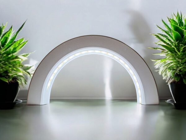 Декоративна арка Nordic Glow Arch з екологічного пластику — мінімалістичний новорічний декор для фотозони, полиці, вітрини та святкового інтер’єру