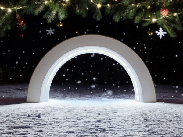 Декоративна арка Nordic Glow Arch з екологічного пластику — мінімалістичний новорічний декор для фотозони, полиці, вітрини та святкового інтер’єру
