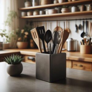 Квадратний органайзер для кухні Minimal Kitchen Holder — підставка для ложок, лопаток, вінчиків та кухонного приладдя