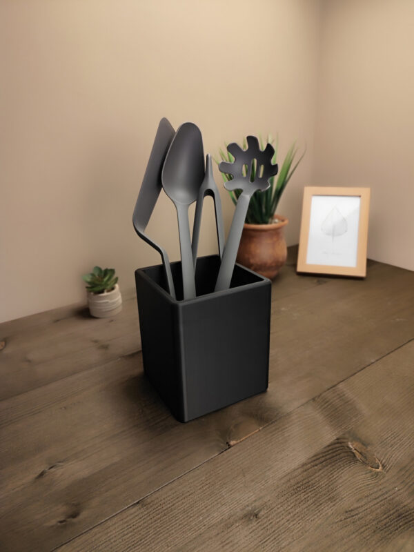 Квадратний органайзер для кухні Minimal Kitchen Holder — підставка для ложок, лопаток, вінчиків та кухонного приладдя