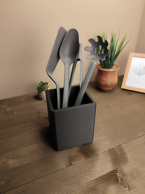 Квадратний органайзер для кухні Minimal Kitchen Holder — підставка для ложок, лопаток, вінчиків та кухонного приладдя