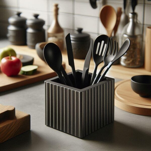 7026164956_nastolnyj-organajzer-dlya.jpg Квадратний органайзер для кухонного приладдя Square Kitchen Organizer — настільний тримач для ложок, лопаток, вінчиків та кухонних аксесуарів