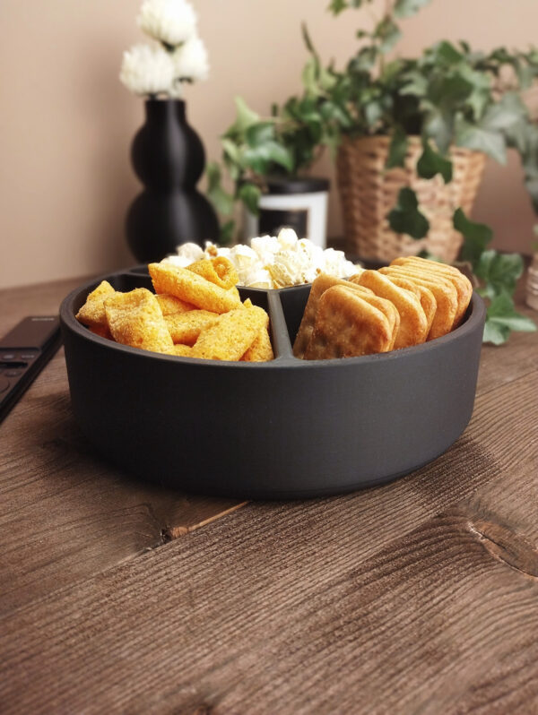 Triple Snack Bowl — менажниця з 3 секціями для попкорну, чіпсів, горіхів та снеків